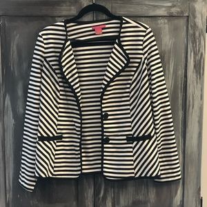 Black and white striped blazer
